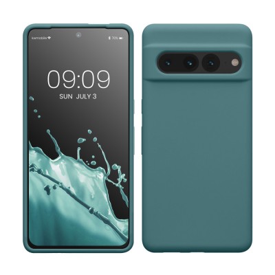 Husa kwmobile pentru Google Pixel 7 Pro, Silicon, Verde, 59452.207 foto