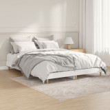 VidaXL Cadru de pat, alb extralucios, 140x190 cm, lemn prelucrat