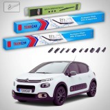 Cumpara ieftin Ștergătoare Citro&euml;n C3 Gen III B618 Hatchback 2016-prezent | Set Față și Spate Flat Premium &ndash; TeamCar&reg;