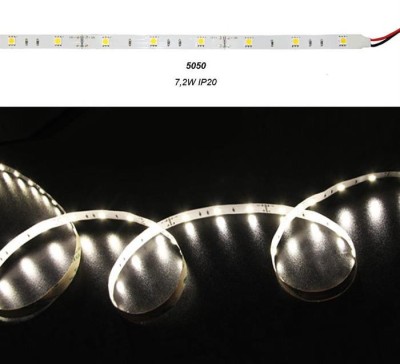 Banda LED 7.2W m 12V IP20 lumina alba Lumen Adeleq 05-080 alb foto