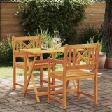 Set 2 Scaune Gradina vidaXL Lemn Acacia Masiv, 56x56x90cm, Maro, Exterior, Rezistent Intemperii