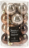 Cutie cu 16 globuri Christmas Glam, &Oslash;3.5 cm, sticla, chihlimbar, Excellent Houseware