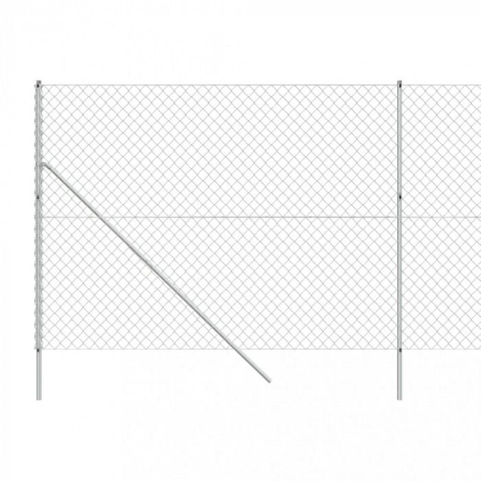Gard de plasa de sarma, argintiu, 1,4x10 m GartenMobel Dekor
