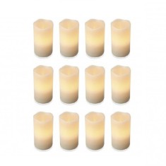 Set 12 Lumanari Aspect Ceara Electrice LED Flacara Mobila Palpaie DMR 10x7.5cm foto