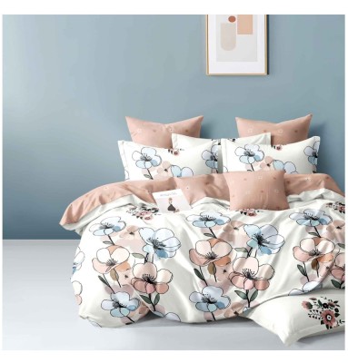 Lenjerie pat dublu,bumbac finet,6 piese,cearceaf normal 220x240cm, cearceaf pilota 200x220cm, 2 fete de perna 50x70, 2 fete de perna 70x70-A1090 foto