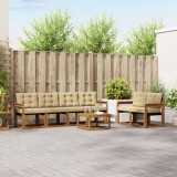 Cumpara ieftin Set de canapele de exterior 7 buc. 6-Locuri Natural si Bej