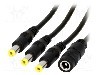 Cablu alimentare DC, DC 5,5/2,1 mufa x3, DC 5,5/2,1 soclu, negru, 0,35m, ESPE - DC.SPL.0400.0035