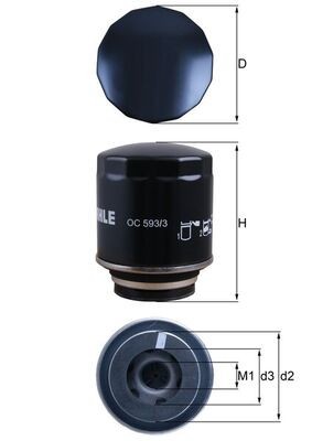 MAHLE OC 593/3 Filtru ulei foto