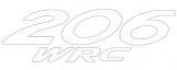 Sticker Moto Peugeot 206 WRC 15x4.5cm Alb, General