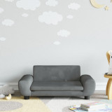 Canapea pentru copii, gri &icirc;nchis, 70x45x33 cm, catifea GartenMobel Dekor, vidaXL