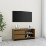 VidaXL Comodă TV, maro miere, 80x31x39 cm, lemn masiv de pin