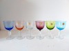 Set 6 pahare cristal colorat AVRIG, vechi romanesti, pt tarie / lichior