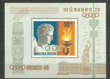 Ungaria 1969 - Jocurile Olimpice Mexic si Munchen, colita neuzat