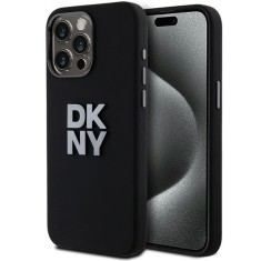 Husa iPhone 15 Pro Max DKNY Hardcase Liquid Silicone Metal Logo, negru, DKHCP15XSMCBSK foto