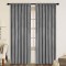 Set draperii din catifea cu rejansa transparenta cu ate pentru galerie, Madison, 200x270 cm, densitate 700 g/ml, Coin gray, 2 buc