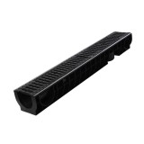 Rigola plastic Vodaland Base, carosabila, exterioara, pentru scurgere apa pluviala, cu gratar fonta, C250, 1000 x 160 x 120 mm