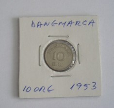 C50 - Moneda foarte veche - Danemarca - 10 ore - 1953