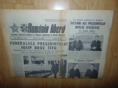 Ziarul Romania Libera 9 mai 1980-Perioada Comunista foto