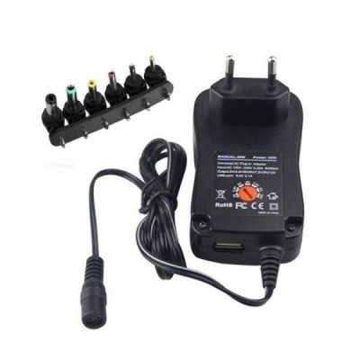 Alimentator reglabil Andowl Q-CD16P 3-12V, 45W, 6 mufe interschimbabile, USB 5V 2.1A foto