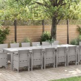 VidaXL Set de masă pentru grădină 15 pcs Gri deschis Ratan Polt