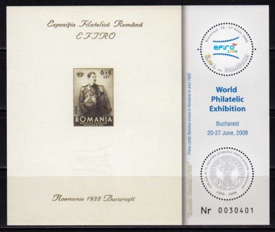 RO 2008 LP 1805 c &amp;quot;EFIRO 2008&amp;quot; , colita 427 , MNH foto