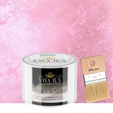 Vopsea Decorativă Perla Luxury Trandafir Roz 0,5L cu fulgi perlați&ndash;Pensulă inclusă-Toro Decor
