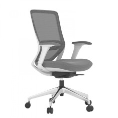 SCAUN ERGONOMIC COL, LIGHT GREY, CU BAZA ALUMINIU
