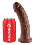 Dildo Clasic Cu Ventuza King Cock, Brun, 20 cm