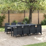 vidaXL Set Masă Grădină 9 pcs Antracit 250 x 100 x 73 cm Rattan PE