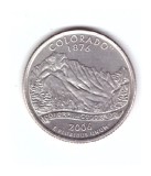 Moneda SUA 25 centi/quarter dollar 2006 P, Colorado 1876, stare foarte buna, America de Nord, Cupru-Nichel