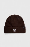 Cumpara ieftin 47brand caciula New York Yankees Randle culoarea maro, din tricot gros, 47 Brand