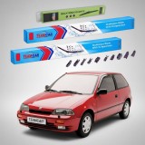 Cumpara ieftin Ștergătoare Suzuki Swift MA 3 Uși 1996-2003 | Set Față și Spate Flat Premium &ndash; TeamCar&reg;