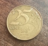 C50 - Moneda foarte veche - Brazilia - 25 centavos - 2000