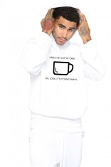 Hanorac Barbati Alb - Cup of care - XL