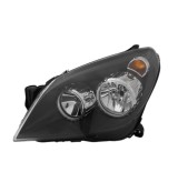Far Opel Astra H 10.2003-12.2012 TYC 20-0390-05-2, partea Stanga, tip bec H1+H7 cu motoras, negru, reglare electrica