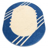 Covor DAISY oval 8866 Cadru albastru, 160x220 cm