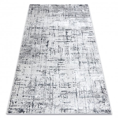 Covor MEFE modern 8722 Linii vintage - structural două niveluri de l&acirc;nă gri / alb, 80x150 cm
