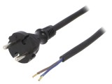 Cablu Alimentare 2x1mm2 2m Negru 16A