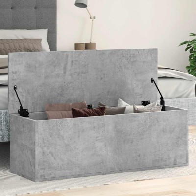 vidaXL Cutie de depozitare, gri beton, 102x35x35 cm, lemn prelucrat 840691 foto