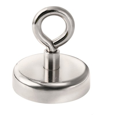 Magnet fishing neodym puternic D60 mm 120 KG carlig inelar ridicare gasire obiecte metalice fier pescuit foto