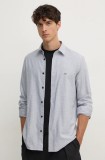 Armani Exchange camasa barbati, culoarea gri, cu guler clasic, regular, 6DZC30 ZN5UZ