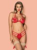 Set Lenjerie Sexy Giftella, Rosu, S/M, Obsessive