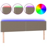 Cumpara ieftin Tablie de pat cu LED, gri taupe, 200x5x78/88 cm, textil