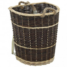 Cos lemne foc curele de transport, natural 44,5x37x50 cm salcie GartenMobel Dekor