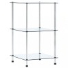 VidaXL Raft cu 3 niveluri, transparent, 40x40x67 cm, sticlă securizată 249504