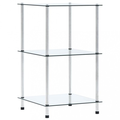 vidaXL Raft cu 3 niveluri, transparent, 40x40x67 cm, sticlă securizată 249504 foto