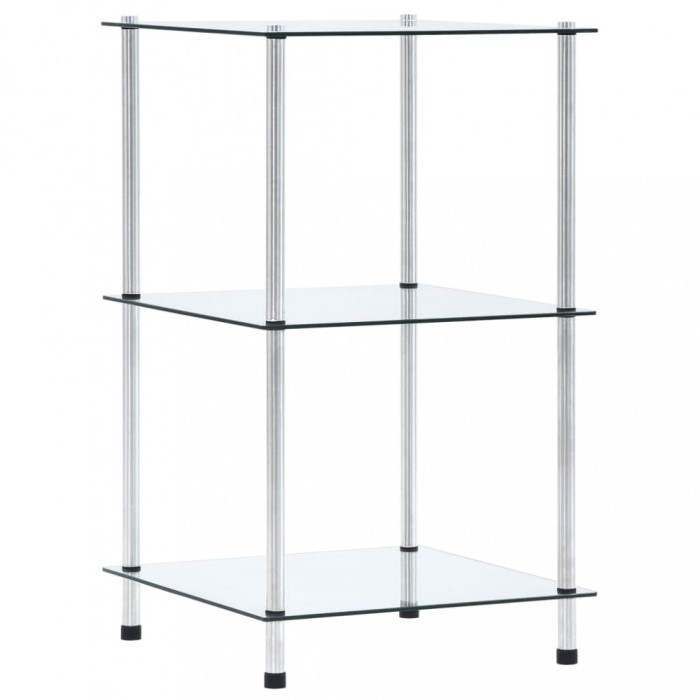 vidaXL Raft cu 3 niveluri, transparent, 40x40x67 cm, sticlă securizată 249504