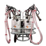 Aparat de muls vaci EMT, doua bidoane aluminiu 40 litri, 2 posturi - pompa vacuum ulei