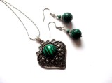 set colier si cercei cu malachit 46466