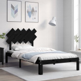 VidaXL Cadru de pat cu tăblie, negru, 100x200 cm, lemn masiv